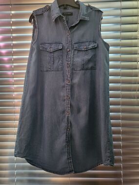 Sleeveless Denim Shirt Dress Vest or Vest Top